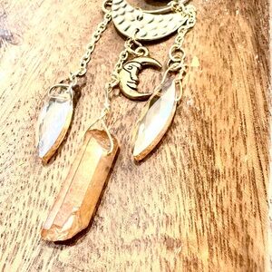 Gold and Crystal Pendant Necklace